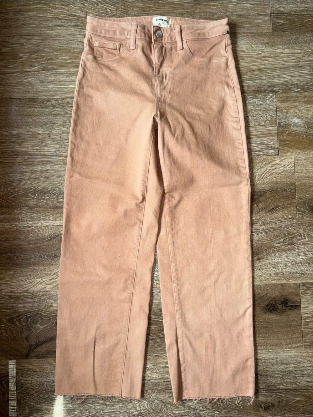 L’AGENCE Coated Straight Leg High Rise Cappucino Camel Pants Size 26